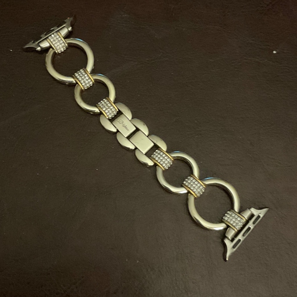 Brighton Silver-Tone Crystal Link Apple Watch Band